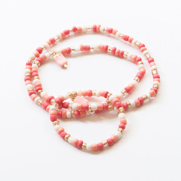 beaded necklace and bracelet set with popsicle charm