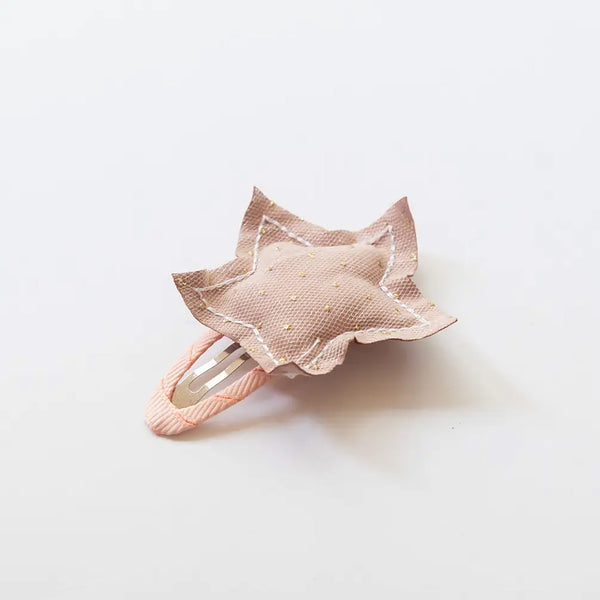dusty rose twinkle star hair snap clip