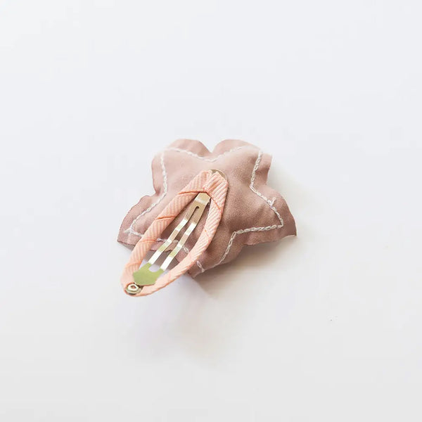 back side of dusty rose star hair clip