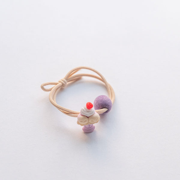 parfait and violet ball charms hair tie