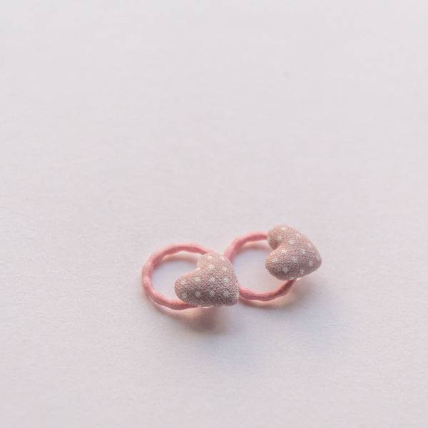 pink heart polka dots hair ties