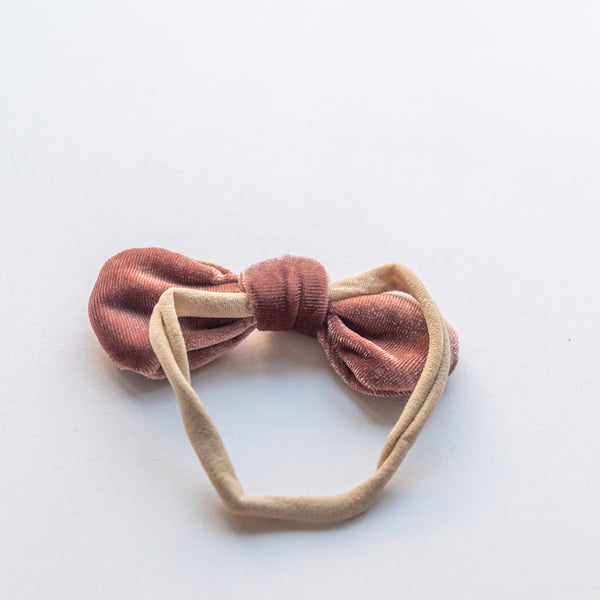 rosewood bow elastic headband made of velvet