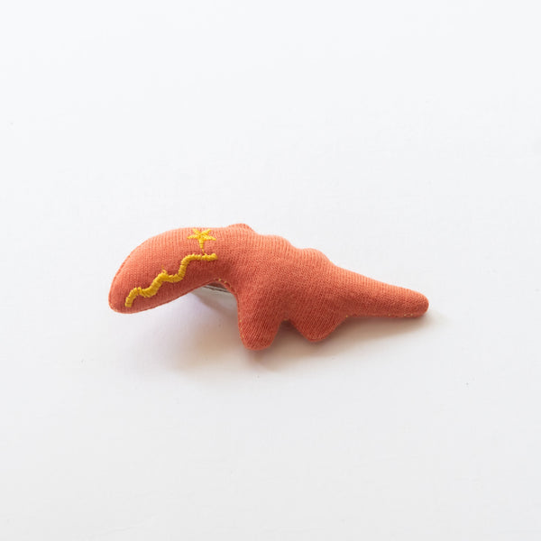 Dinosaur Fabric Hair Clips | Orange