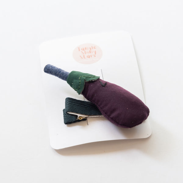 Eggplant Fabric Hair Clip