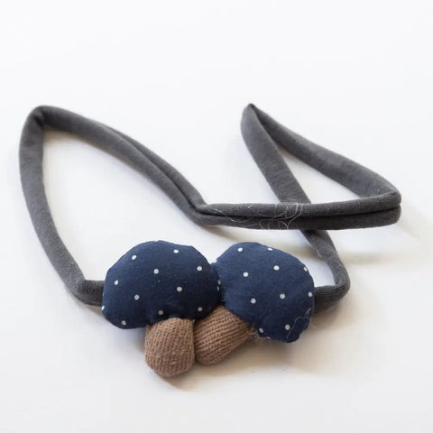 Mushroom Fabric Headband | Navy