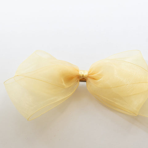 large yellow chiffon bow hair clip