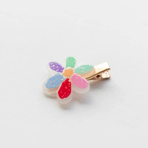 flower graffiti actrylic hair clip