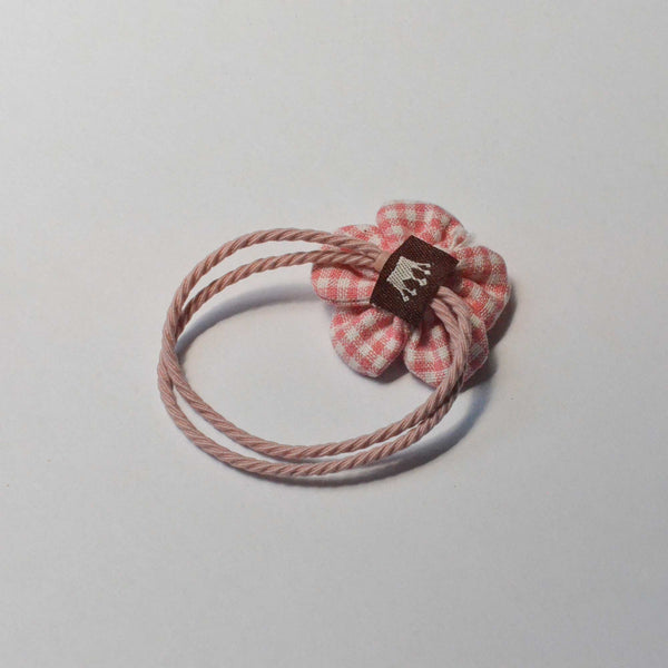 Gingham Flower Hair Tie | Pink