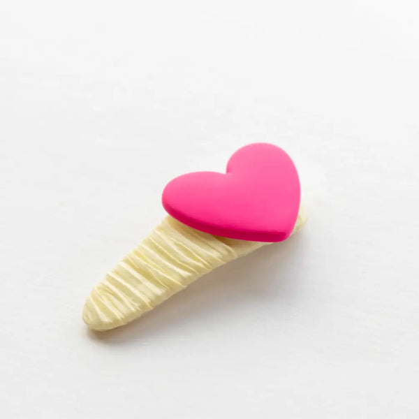 pink heart and yellow pleats hair snap clip