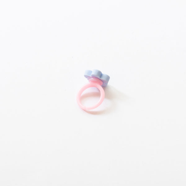 Flower Plastic Band Ring | Sky Blue