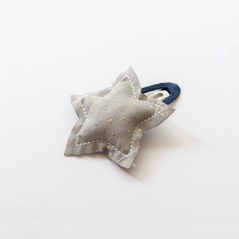 Handmade Navy & Gray Twinkle Star Hair Clip