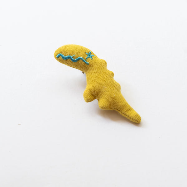 Dinosaur Fabric Hair Clips | Yellow