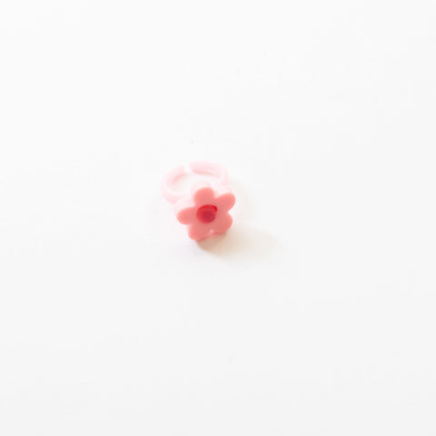 Handmade Plastic Flower Ring (Pink)